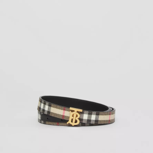 M45. BURBERRY REVERSIBLE VINTAGE CHECK AND LEATHER BELT1