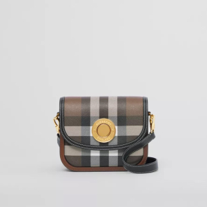 M31. BURBERRY SMALL CHECK AND LEATHER ELIZABETH BAG1