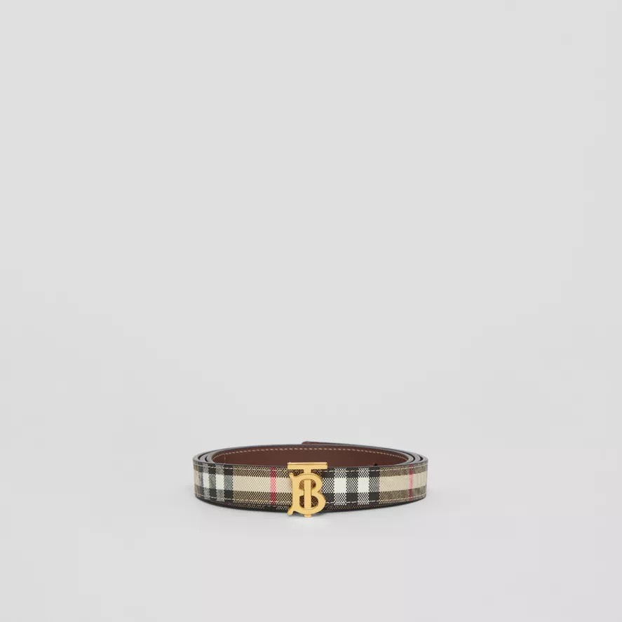 BURBERRY REVERSIBLE VINTAGE CHECK AND LEATHER BELT1