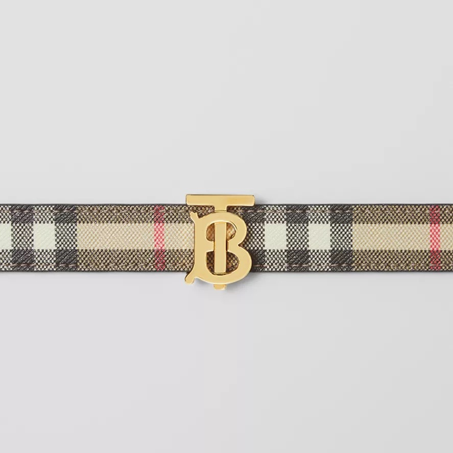 M45. BURBERRY REVERSIBLE VINTAGE CHECK AND LEATHER BELT2